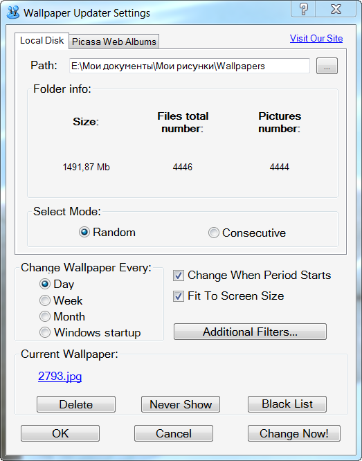 Wallpaper Updater 2.3 software screenshot