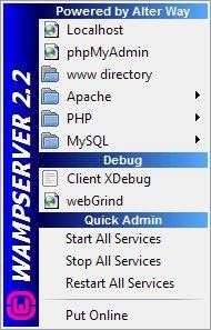 WampServer 2.4 software screenshot