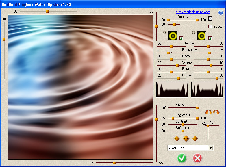 Water Ripples plug-in 1.40 software screenshot