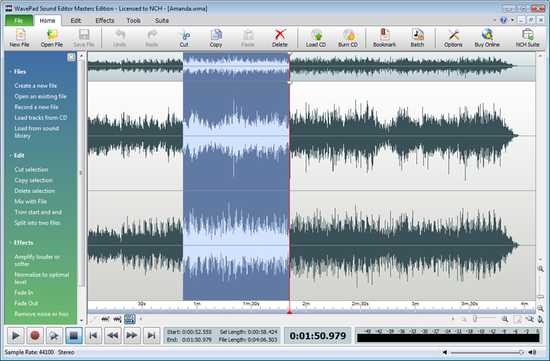 WavePad Sound Editor 6.17 Beta software screenshot
