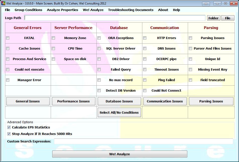 We! Analyze 3.0.0.0 software screenshot