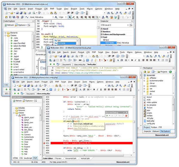 WeBuilder 2011 11.22 software screenshot