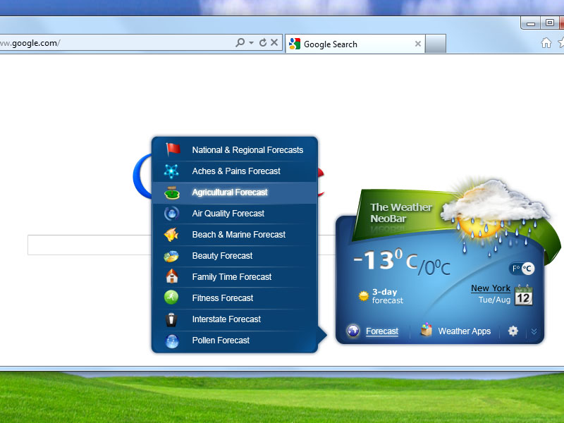 Weather Neobar for Firefox 1.0.23 software screenshot