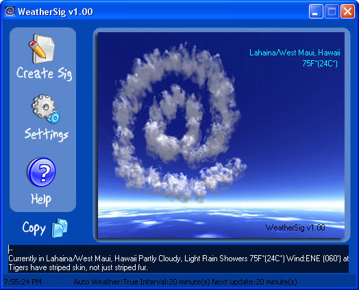 Weather Signature 1.40 software screenshot
