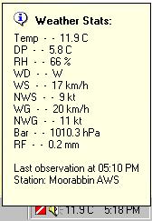 Weather Stats (Australian only) 1.4.8 software screenshot