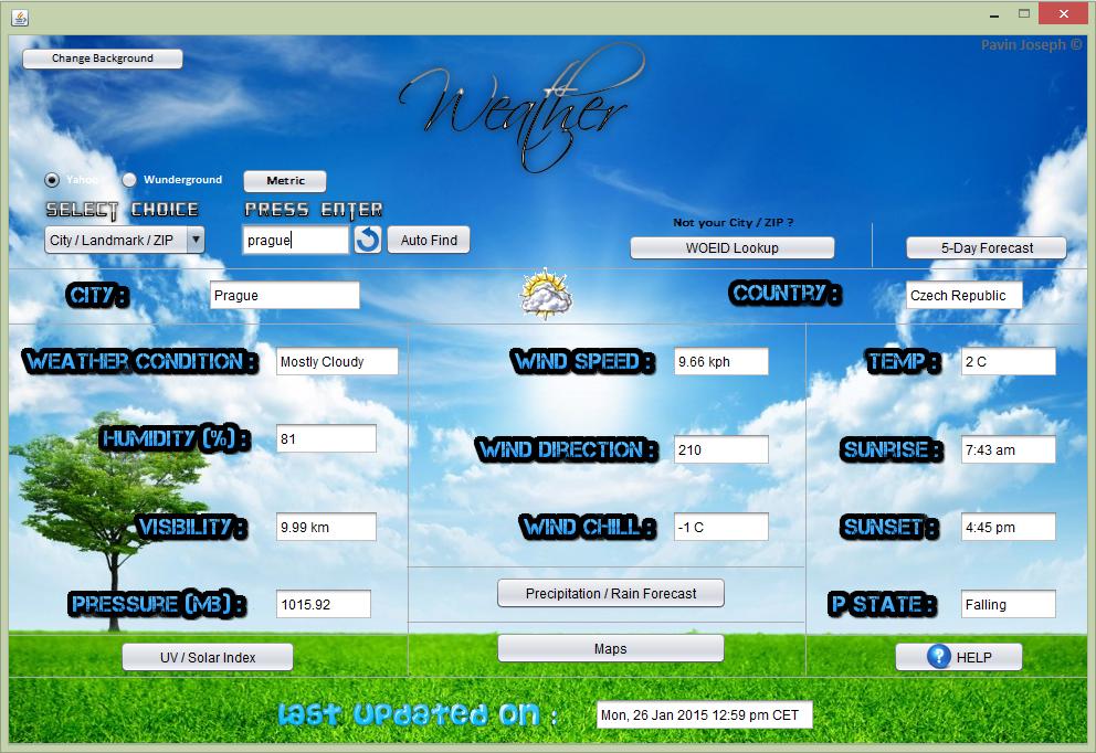 Weather 4.5 software screenshot