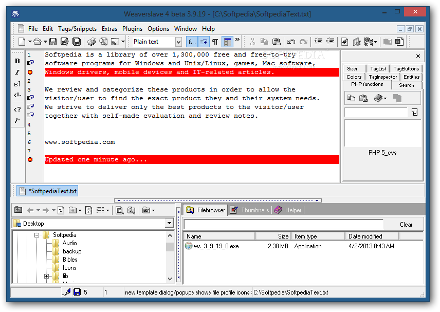 Weaverslave Portable 4 Beta 3.9.19.0 software screenshot