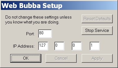 Web Bubba 1.0 software screenshot