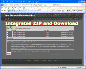 Web File Transfer 5.3 software screenshot