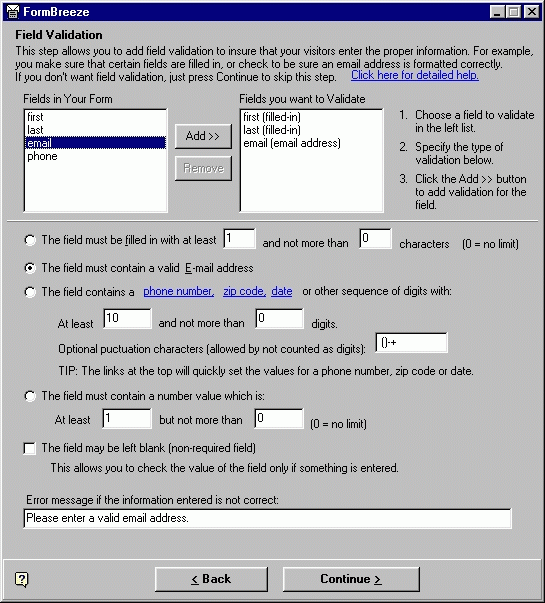 Web Form Processor and Validator 2.0 software screenshot