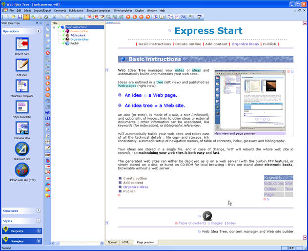 Web Idea Tree 5.6.0.0 software screenshot
