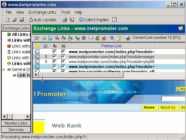 Web Link 3.0 software screenshot