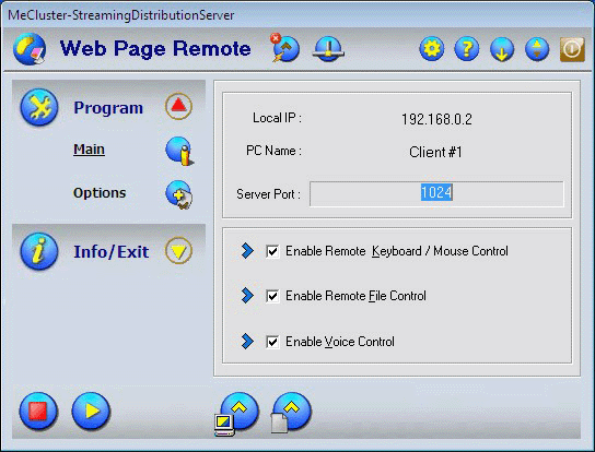 Web Page Remote 11.0 software screenshot