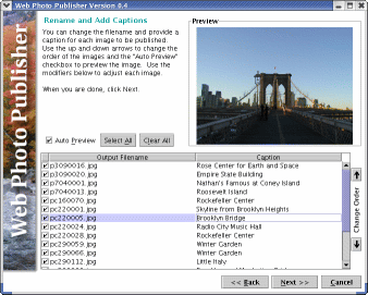 Web Photo Publisher 0.4 software screenshot