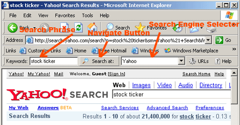 Web Search Bar 1.10 software screenshot