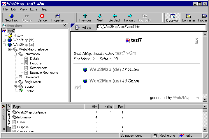 Web2Map 1.1 software screenshot