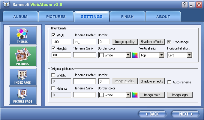 WebAlbum 3.6.57 software screenshot