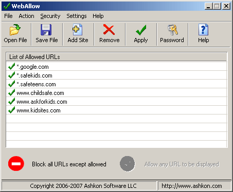 WebAllow 2.24 software screenshot