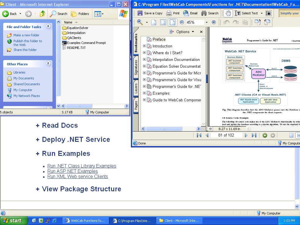 WebCab Functions for .NET 2.0 software screenshot