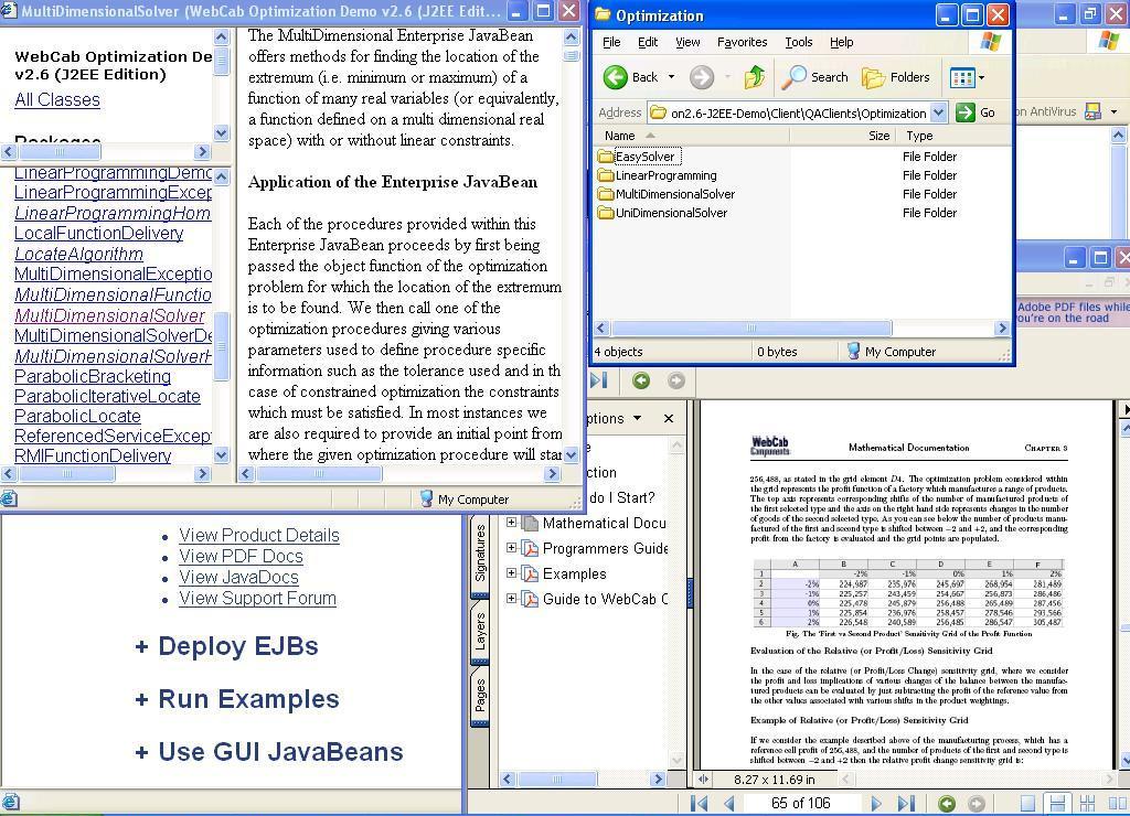 WebCab Optimization (J2EE Edition) 2.6 software screenshot