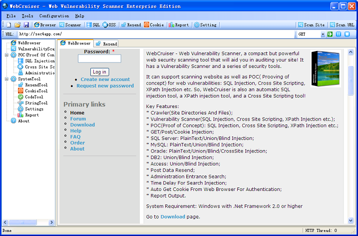 WebCruiser - Web Vulnerability Scanner 3.5.1 software screenshot