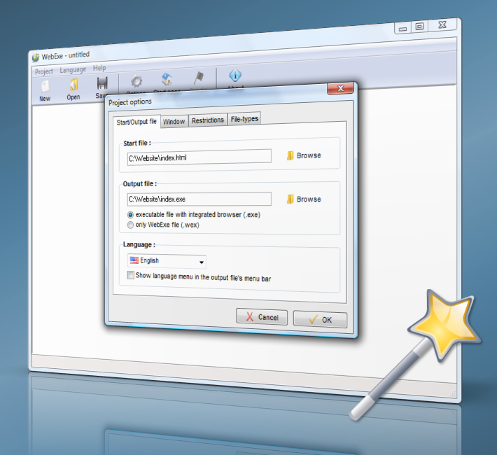 WebExe 1.61 software screenshot