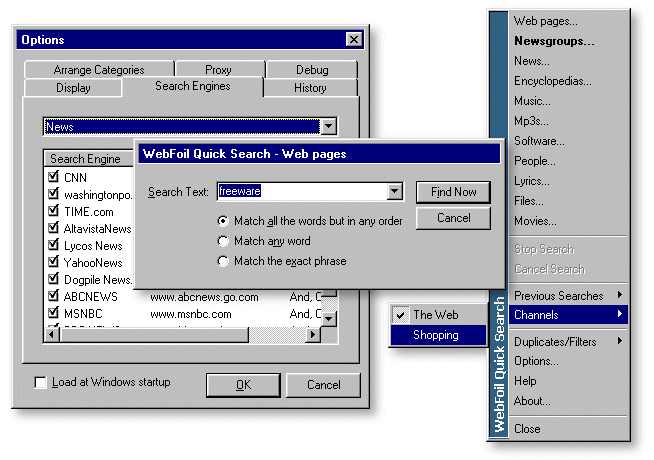 WebFoil Quick Search 2.0 software screenshot