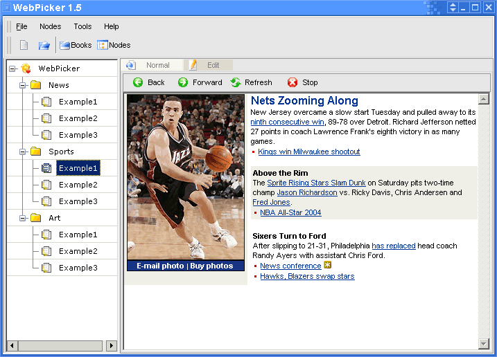 WebPicker 3.6 software screenshot
