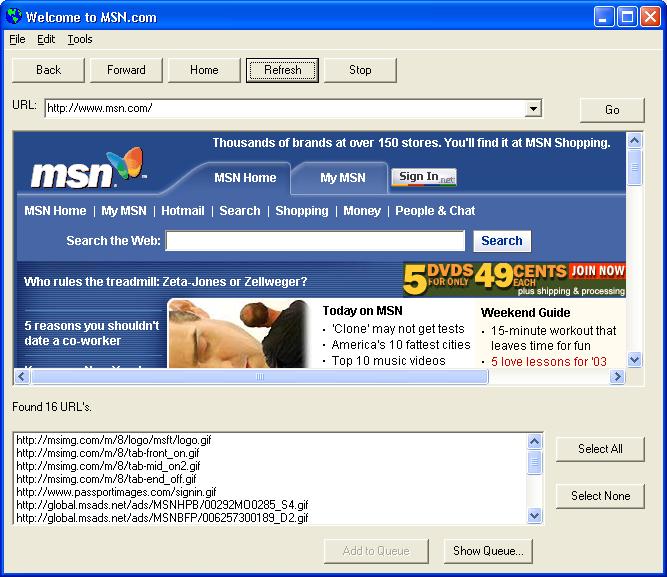 WebScrape 1.1 software screenshot