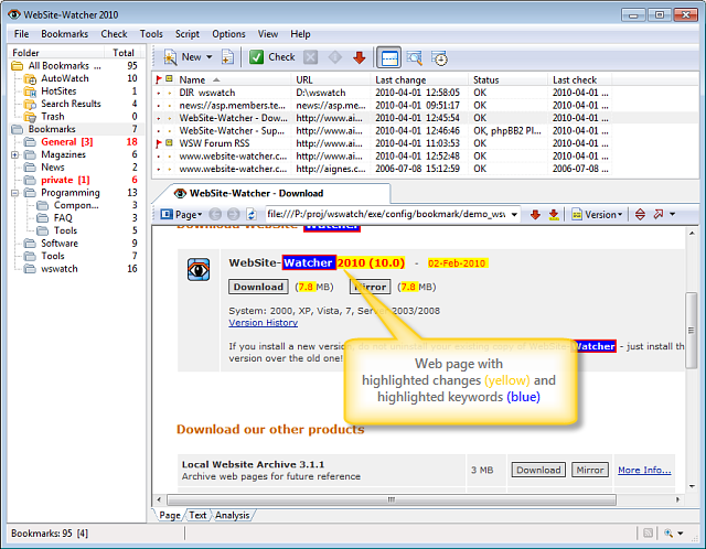 WebSite-Watcher 2012 12.2 Final software screenshot