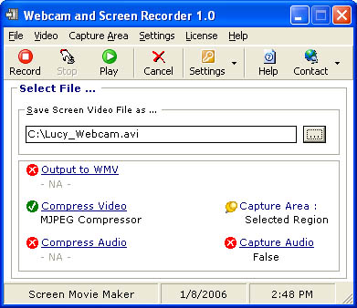 Webcam and Screen Recorder 5.246 software screenshot