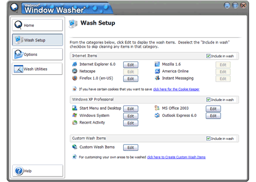 Webroot Window Washer 6.5 software screenshot