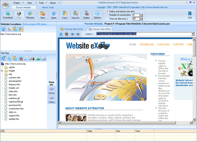 Website Extractor 10.52 software screenshot
