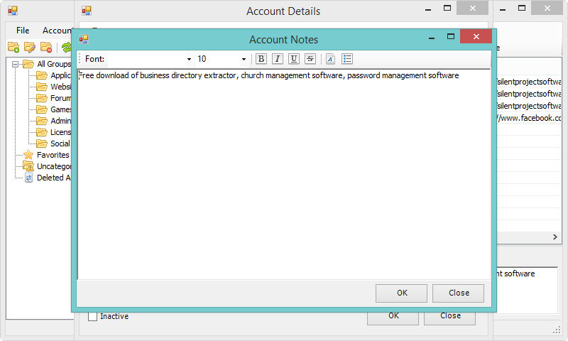 Website Password Manager 3.0.5533.21654 software screenshot