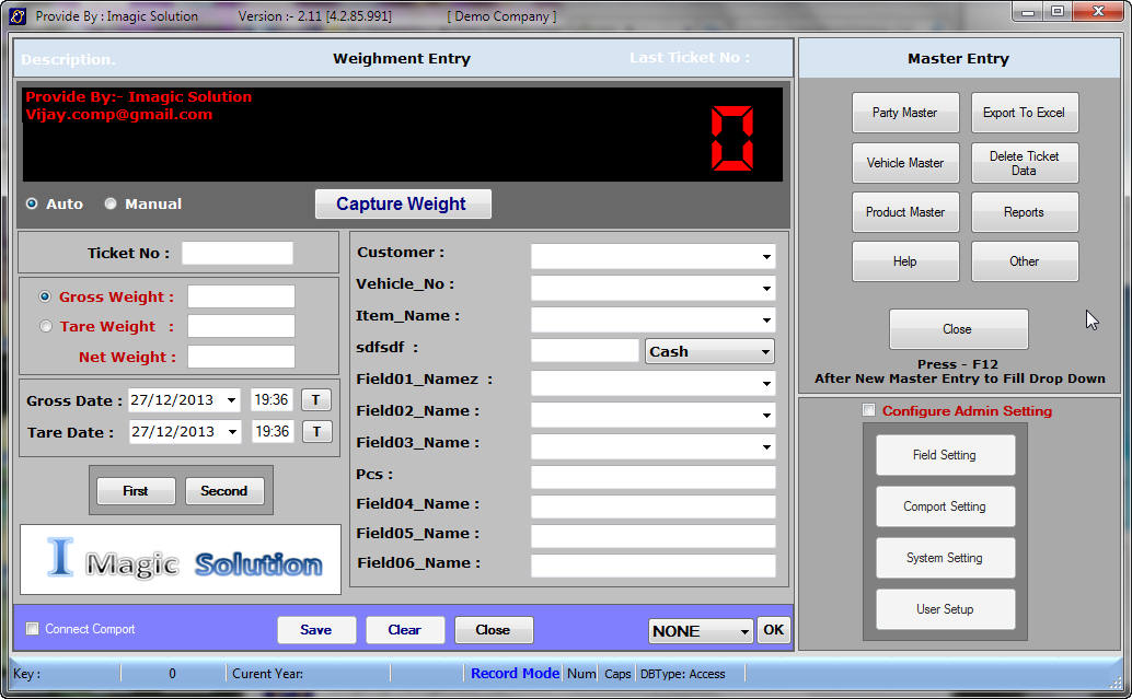 Weighbridge Software 5.1.99.191 software screenshot