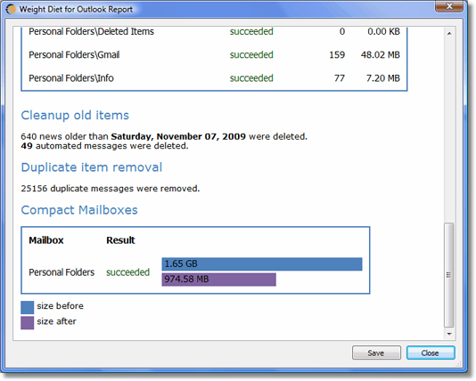 Weight Diet for Outlook 1.0.80 software screenshot