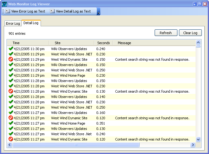 West Wind Web Monitor 3.50 software screenshot