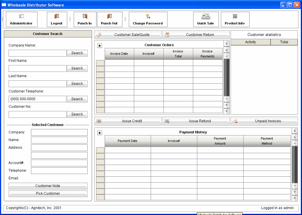Wholesale Distribution Management 11.89 software screenshot