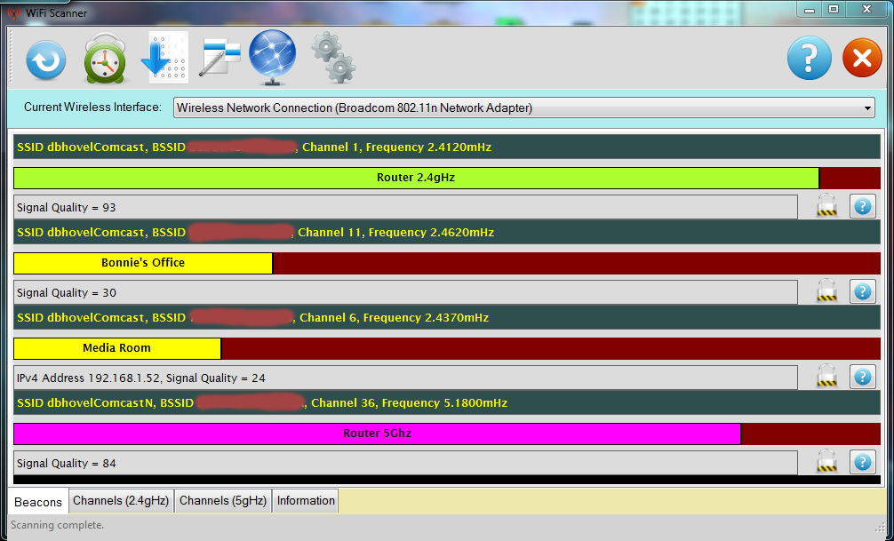 WiScan 1.3.18.0 software screenshot