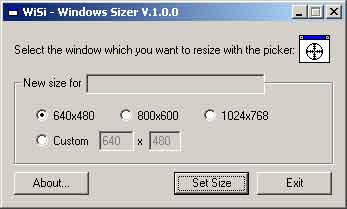 WiSi - Window Sizer 1.1.1 software screenshot