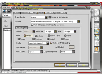 WildFire CD Ripper 4.0.3 software screenshot