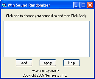 Win Sound Randomizer 1.1 software screenshot