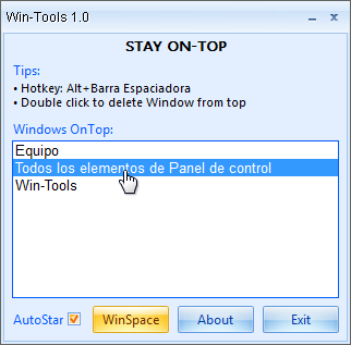 Win-Tools 1.0 software screenshot