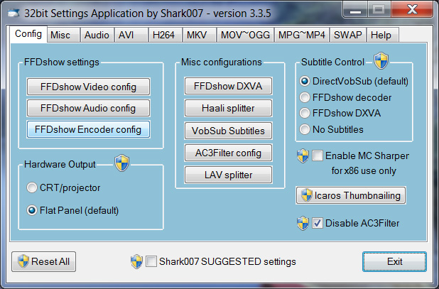 Advanced Codecs for Windows 7 / 8.1 / 10 7.7.5 software screenshot