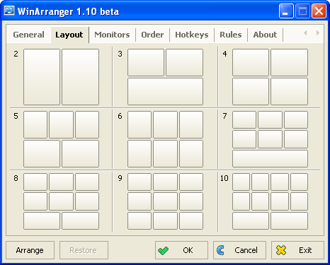 WinArranger Free Fuck 1.11 software screenshot