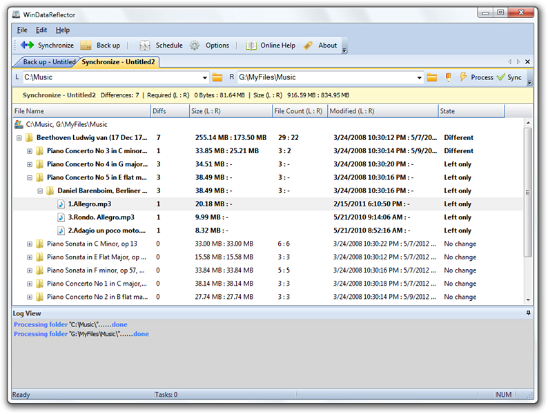 WinDataReflector Portable 1.6.1 software screenshot