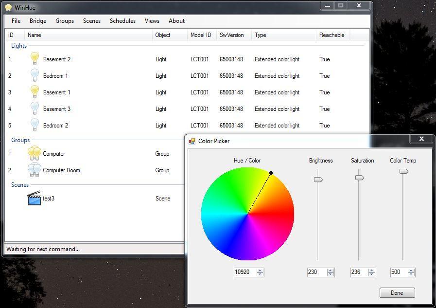 WinHue 2 1.0.8.7 software screenshot