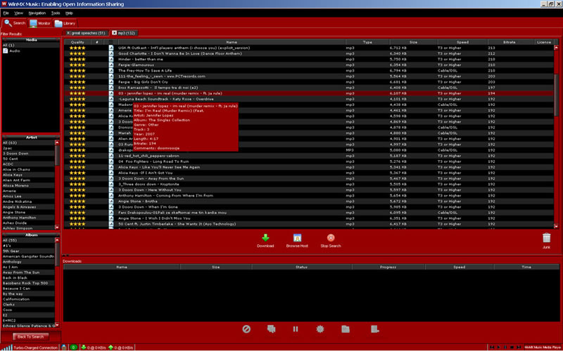 WinMX Music 4.9.3 software screenshot