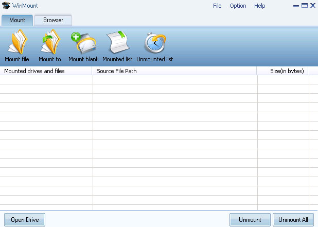 WinMount Free Edition 3.5.0610 software screenshot