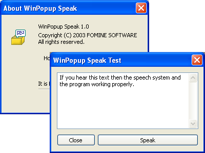 WinPopup Speak! 1.0 software screenshot
